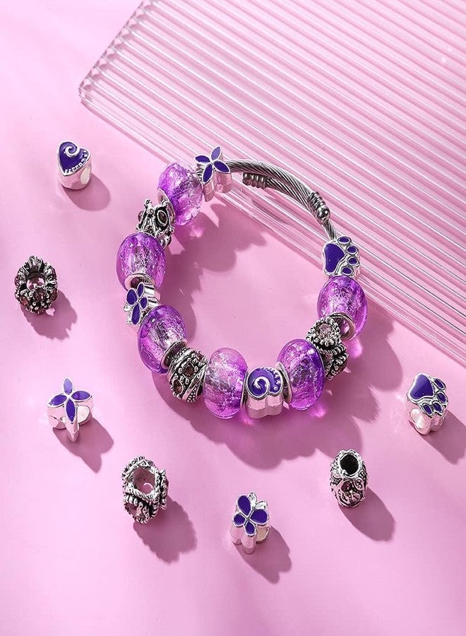 دي آي واي كرافتس مجموعة خرز حرفي أوروبي غير متنوع، 130 خرزة، خرز فاصل كبير الفتحات، خرز أوروبي ملون لصنع القلائد والأساور والمجوهرات، مزيج ألوان عشوائي، رقم DNo5، تحتوي على 130 قطعة. - Image 3